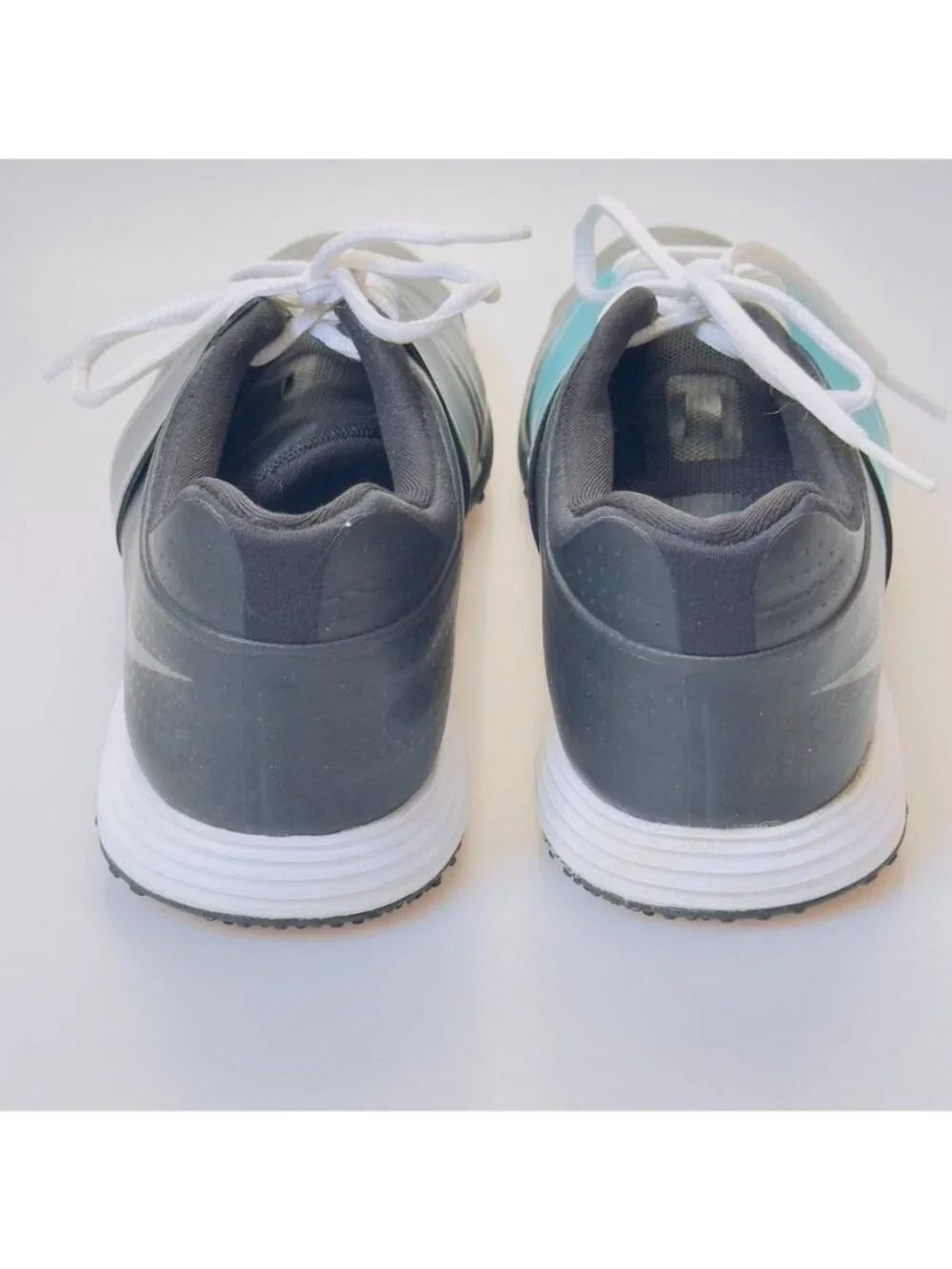 NIKE LUNARLON Women's Shoes Golf Black Blue Grey White Laces Size 7.5